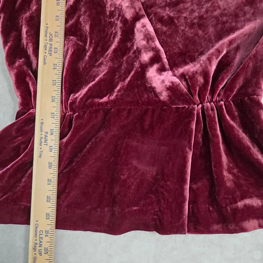 J Crew Velvet Faux Wrap Top Sz 10 Puff Sleeve Whimsigoth Office Blouse